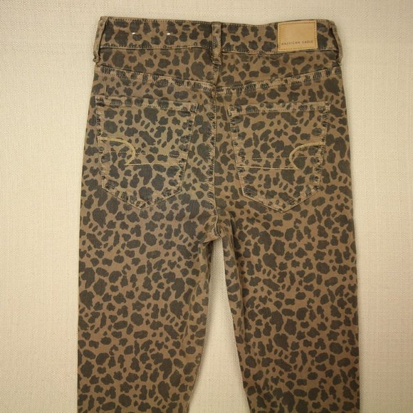 American Eagle Super Hi Rise Jegging Women's 2 Next Level Stretch Leopard Print - Picture 5 of 11